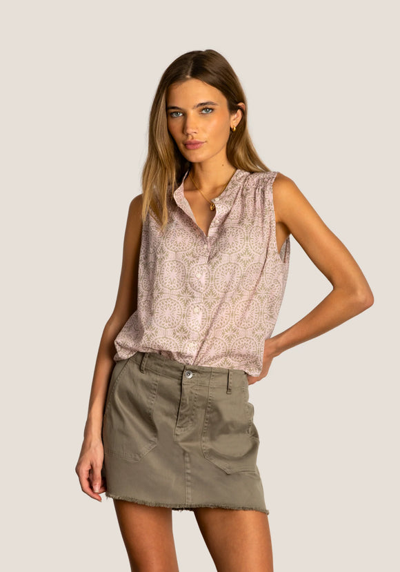 Dylan Sara Sleeveless Button Up