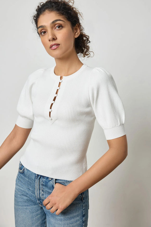 Elbow Sleeve Henley Sweater